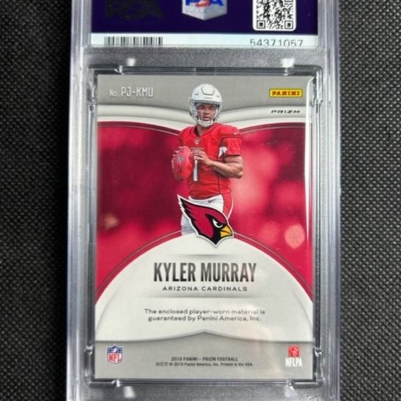 2019 Prizm Silver Kyler Murray Premier Jersey Relic Rookie RC PSA 9 Mint - Picture 2 of 2